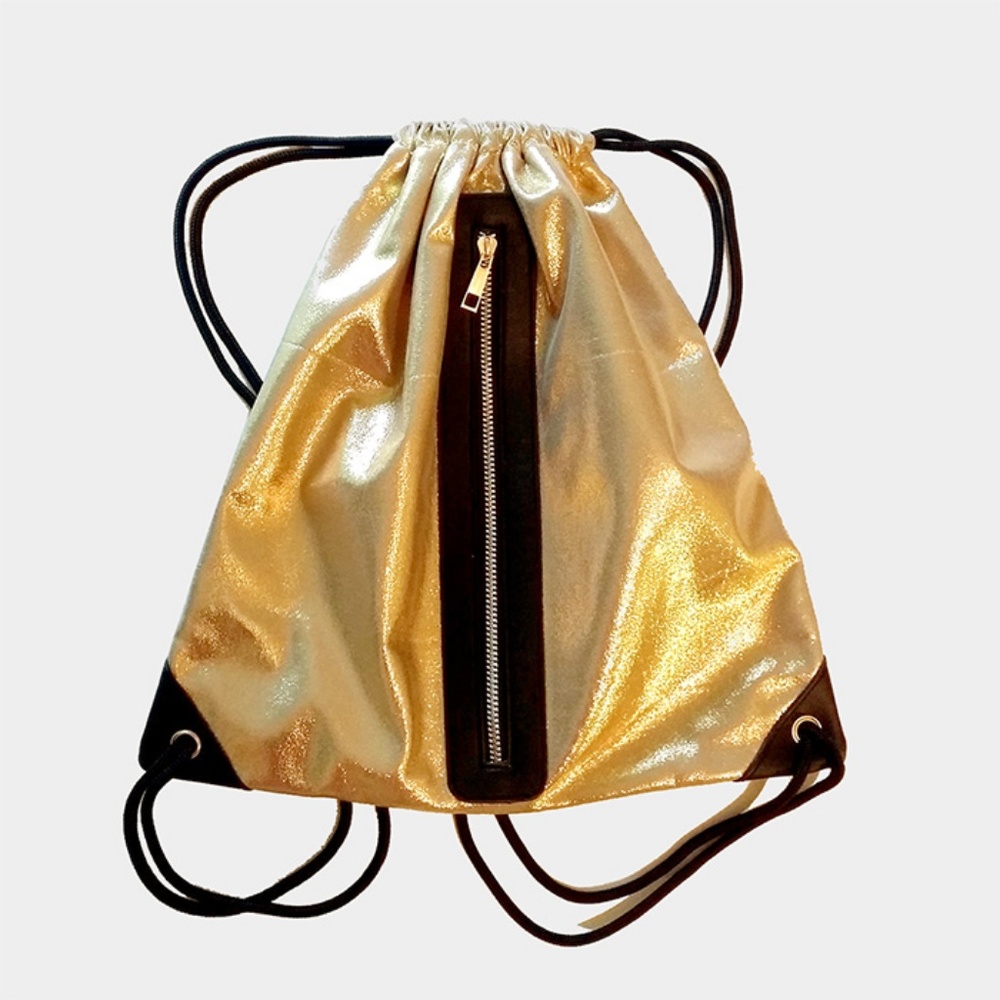 Metallic Drawstring Backpack Bag - image 3